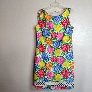 Lilly Pulitzer Hydrangea Tie Shoulder Sleeveless Shift Dress Sz L